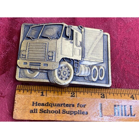 Vtg Cabover Semi Tractor Trailer Truckers Bendix Heavy Vehicle Systems Brass Bel - Picture 6 of 7